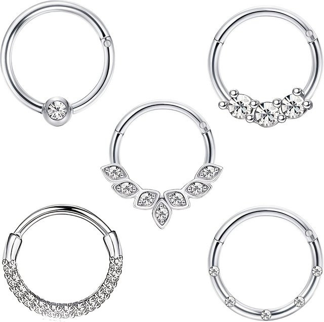 EVISPOL Nasenring Edelstahl, Zirkonia, Silber, Unisex - Bild 1