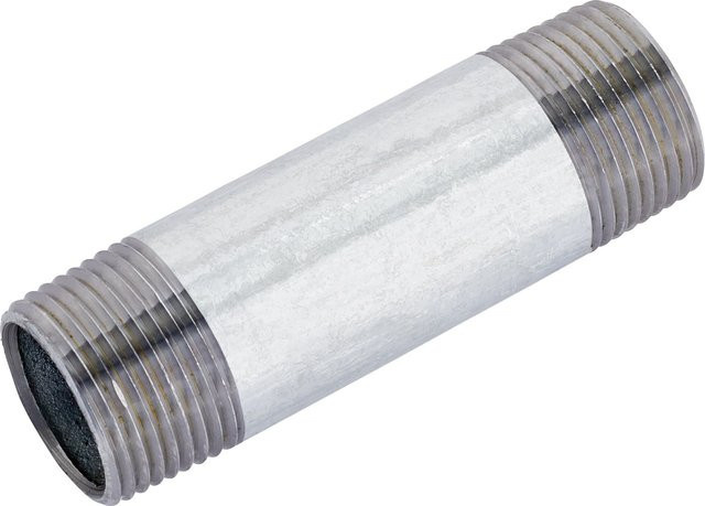 LUX-TOOLS Rohrdoppelnippel AG 33,3 mm (R 1) in Silber, verzinkt - Bild 1
