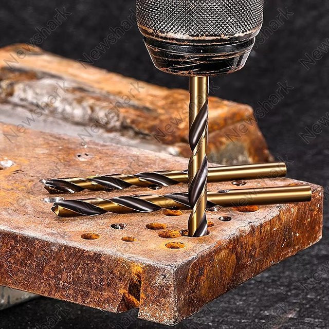 M43 13-teiliges HSS Hochgeschwindigkeits-Stahlbohrer-Set mit Schnellwechsel für Metall, Gusseisen, Holz und Kunststoff - Bild 1