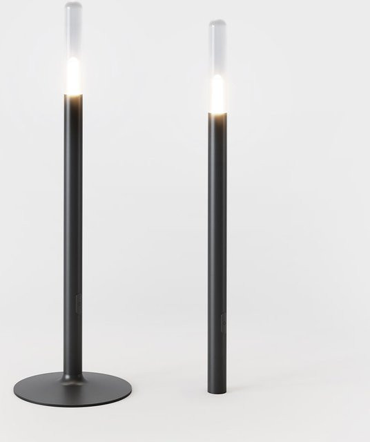 IP44 Glim LED-Tischleuchte in Schwarz mit Akku und Steckernetzteil - Bild 1