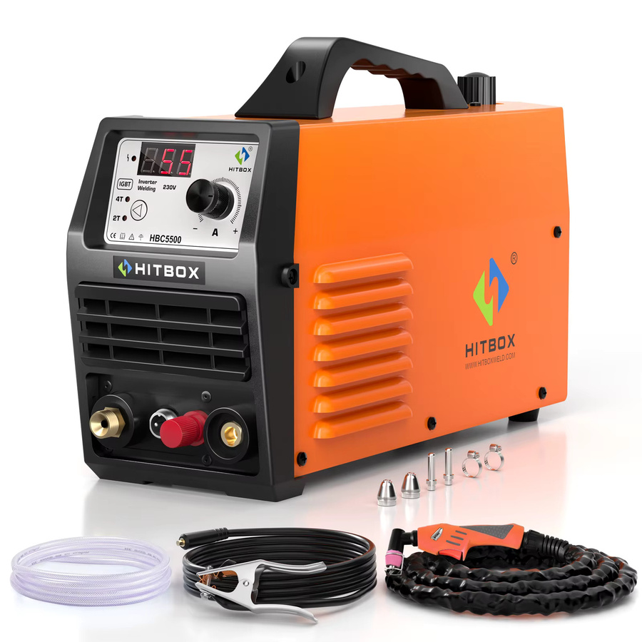 HITBOX Plasmaschneider HITBOX 55A HBC5500 IGBT Inverter Schweißgerät in Gelb-Orange mit maximaler Schnittstärke von 21 mm - Bild 2