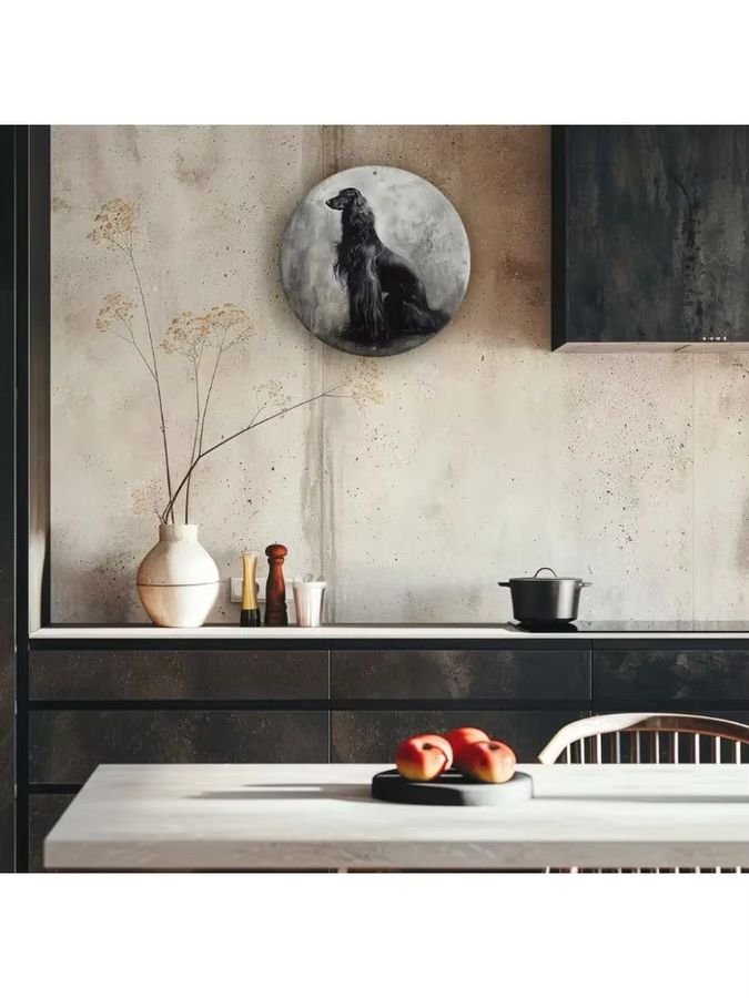 Hello Young Moderne Wanddekoration mit afghanischem Windhund-Porträt in Schwarz-Weiß - Bild 7
