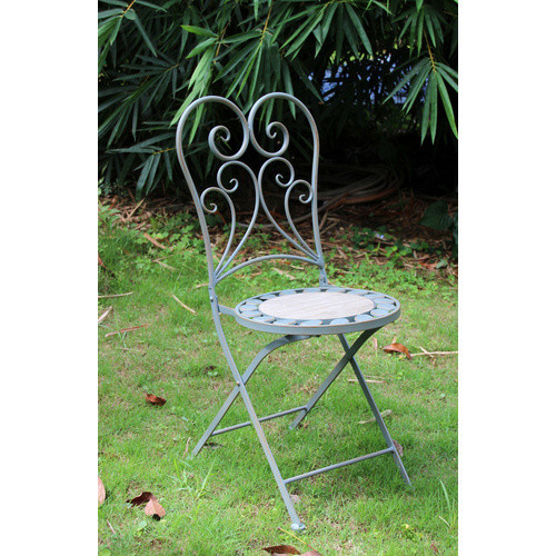 acamp Provence Klappstühle 2er Set in Grau und Schwarz aus Metall, B/T/H: 38 x 38 x 104 cm - Bild 2