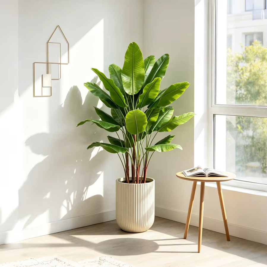 Künstliche Bananenpflanze Kmitang in Grün, 75 cm große tropische Palme und Monstera für Haus, Garten und Partydekoration - Bild 2