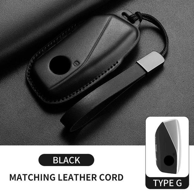 Leder Schlüsselhülle für BMW I7 X7 G07 Lci IX I20 X1 U11 7er Serie G70 G09 XM U06 G81 M3 in Schwarz - Bild 1