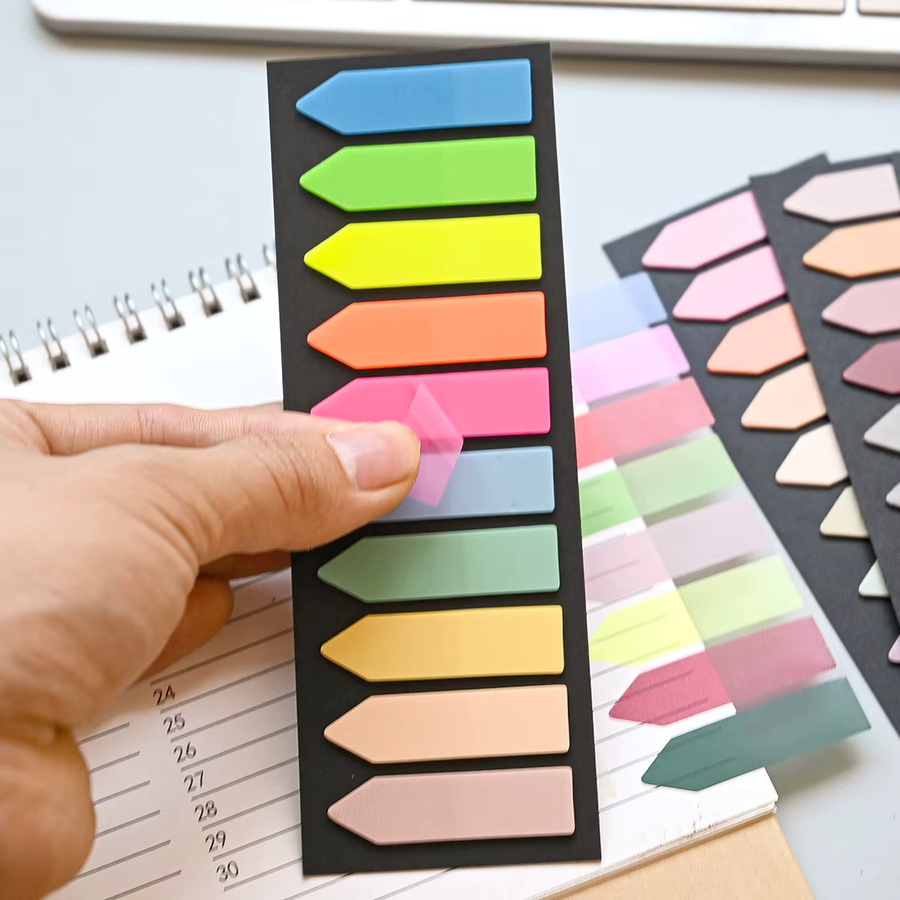 KindFuny Morandi Transparente Fluoreszierende Index-Tabs aus PET, Pfeilfahnen Haftnotizen in Mehrfarbig, 200 Stück - Bild 5