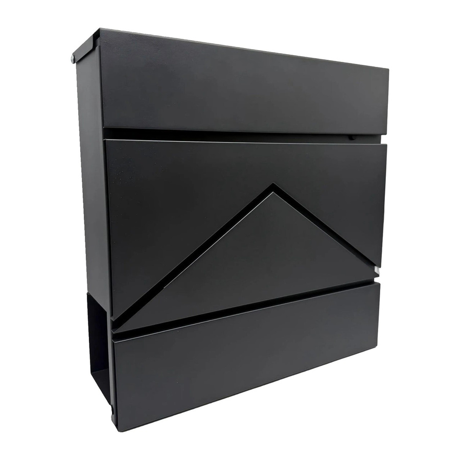 Relaxdays Wandbriefkasten aus Metall mit Zeitungsfach in Schwarz, abschließbar, B/H/T: 37 x 37 x 11 cm - Bild 2