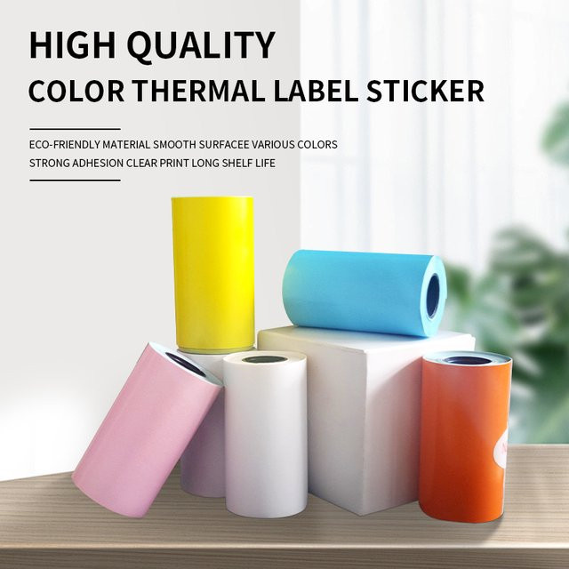 Peripage Thermo-Klebeaufkleber White Label für Foto-Drucker, 4 Rollen, B: 5,7 cm, H: 3 cm - Bild 1