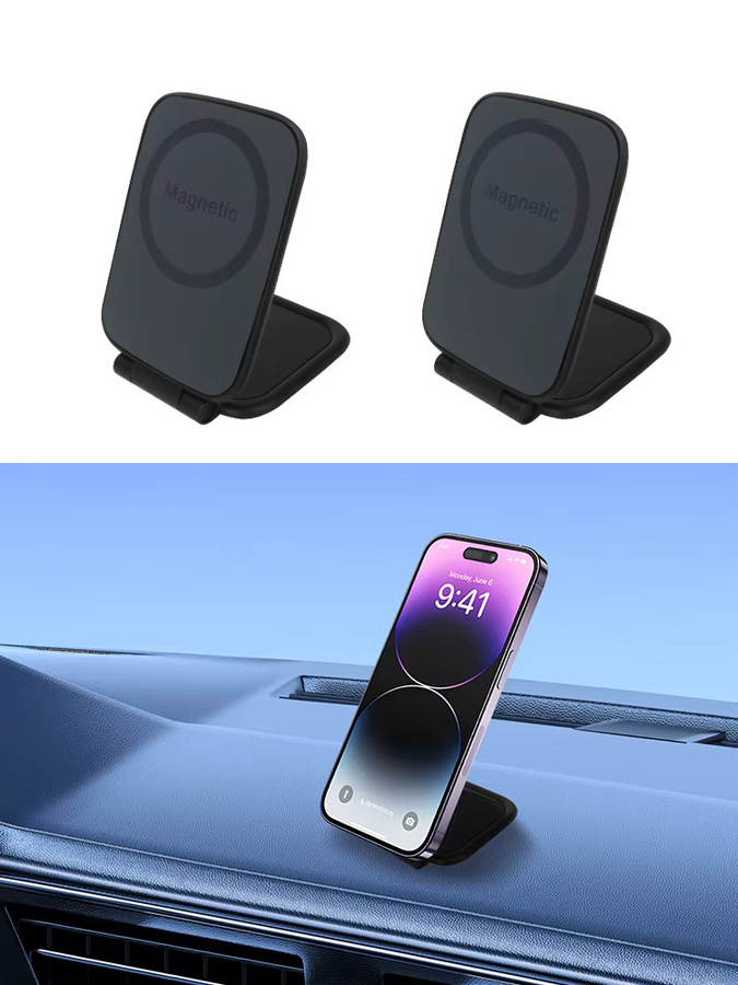Ultradünner magnetischer Auto-Handyhalter in Schwarz, faltbare universelle Halterung für iPhone, Huawei und Samsung - Bild 6