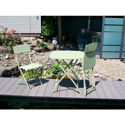 SUNGÖRL Balkonset Bora Bora in Grün mit Tisch und 2 Stühlen aus lackiertem Stahlrohr, Tisch Breite: 70 cm, Tiefe: 70 cm - Bild 2