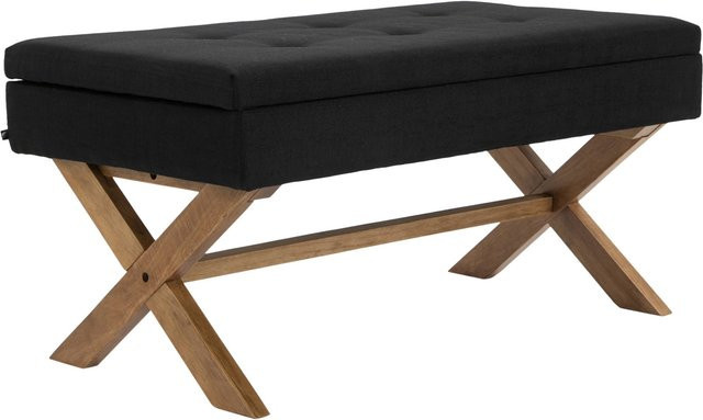 TPFLiving Sitzbank Nero in Schwarz mit Stoffbezug, B/T/H: 136 x 57 x 51 cm - Bild 1