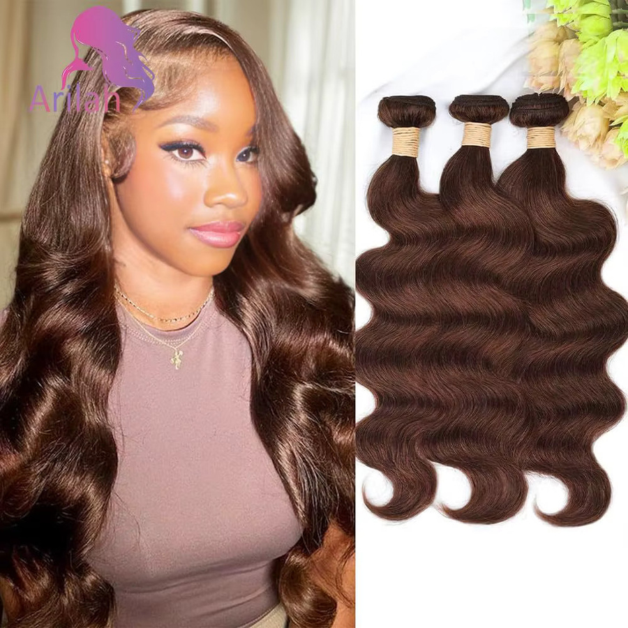 Arilah Haare Extensions Brasilianisches Reines Haar, Hellbraun - Bild 1