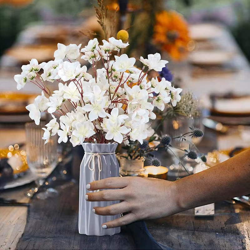 Künstliche Pfirsichblüten aus Seide in Pink und Weiß für deine Frühlingsdekoration, Hochzeiten oder Gartenpartys - Bild 2
