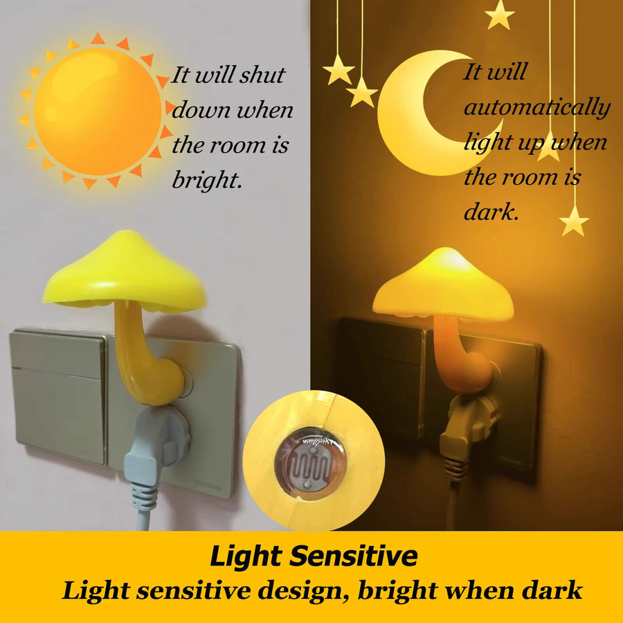 KDULIT Sensor-Pilz-Nachtlicht mit dimmbarer LED in Warmweiß für Schlafzimmer und Kinderzimmer - Bild 2