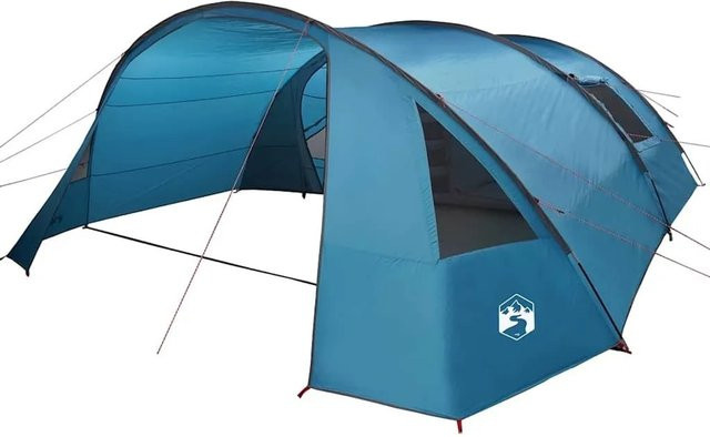 vidaXL Tunnelzelt mit Dach in Blau und Grau, B/T/H: 700 x 590 x 215 cm - Bild 1