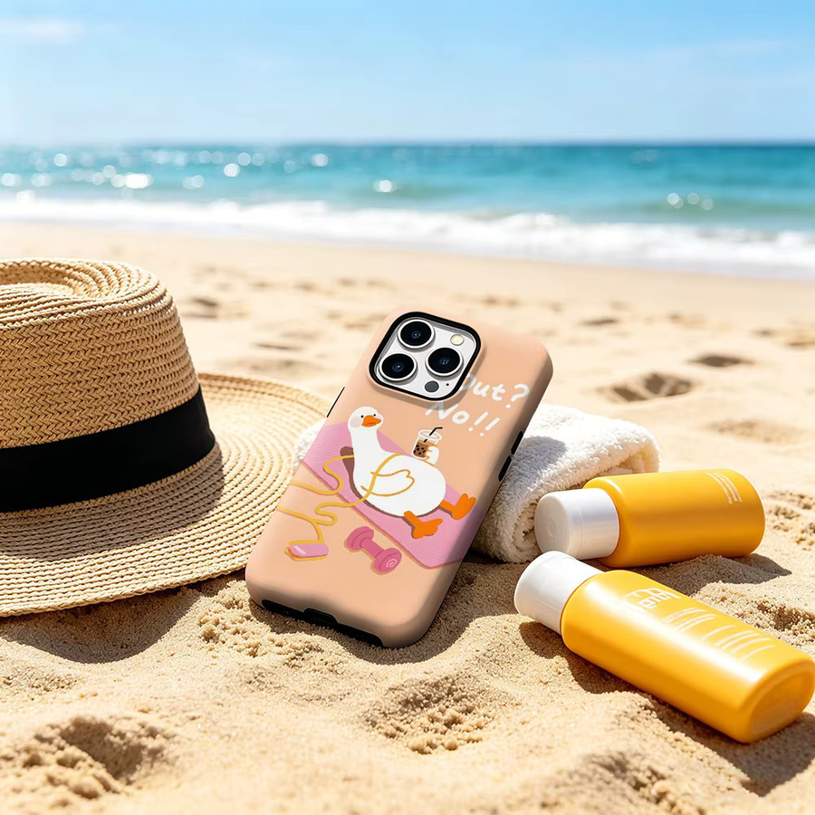 CaseChic Matte Bumper Schutzhülle mit MagSafe für iPhone 17 16 15 14 Plus Pro Max im Lazy Duck Bubble Tea Design - Bild 4