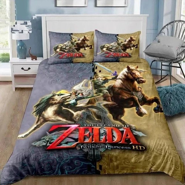 Bettwäsche-Set Zelda Cartoon Serie von Lodestar mit Bettbezug und Kissenbezug, Mehrfarbig, Microfaser, B: 172 cm, L: 218 cm - Bild 1