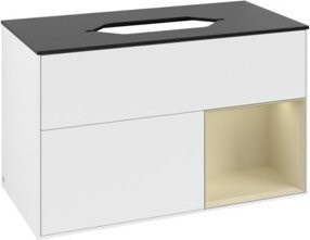 V&B Waschtischunterschrank Finion in Weiß lackiert, Breite: 100 cm, Tiefe: 60,3 cm - Bild 1