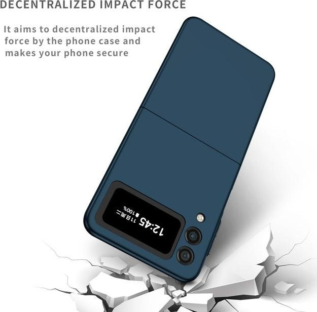 Stoßfeste und rutschfeste Handyhülle von EIN XIONG GU für Samsung Galaxy Z Flip3, Z Flip4 und Z Flip4 5G in Navy Blau - Bild 1