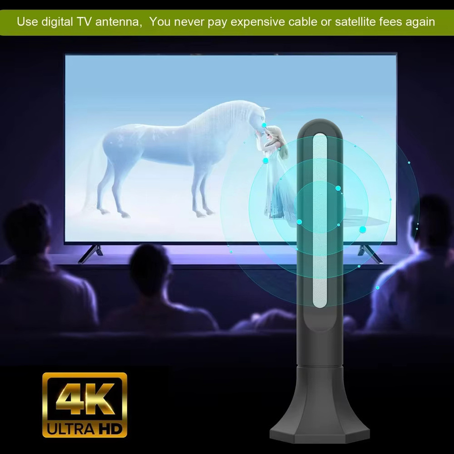 ANENG 4K 1080P Ultra HDTV Digitalantenne mit 25 dBi Signalverstärker für Langstreckenempfang in Schwarz - Bild 3