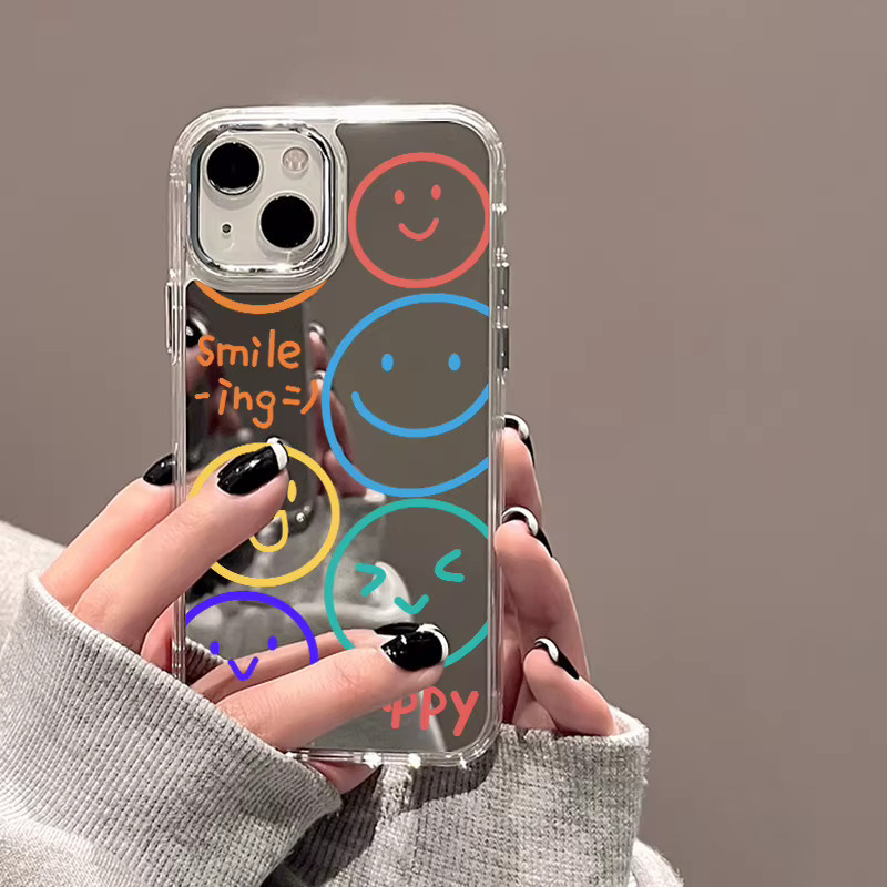 Smile Words Make-up-Spiegel Handyhülle für iPhone 15 14 13 12 11 Pro Max X XR XS Transparent aus weichem TPU-Silikon - Bild 2