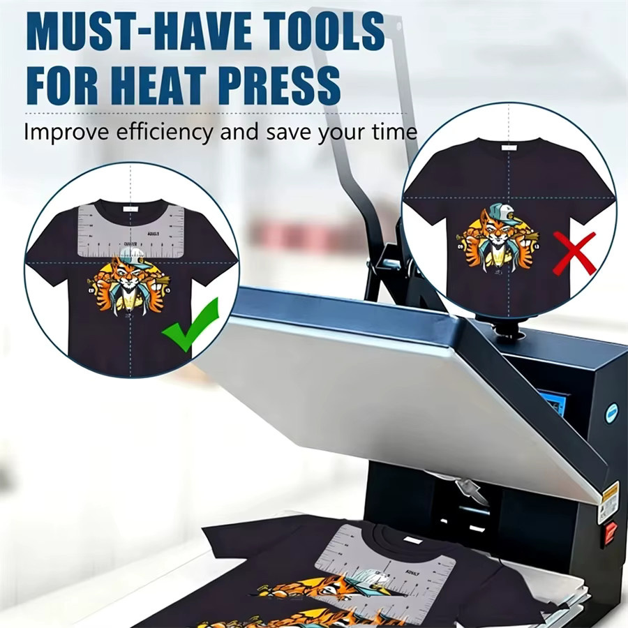 T-Shirt Ausrichtungslineal-Set aus transparentem PVC in 4 Größen für präzise Messungen beim Nähen und Heißpressen - Bild 3