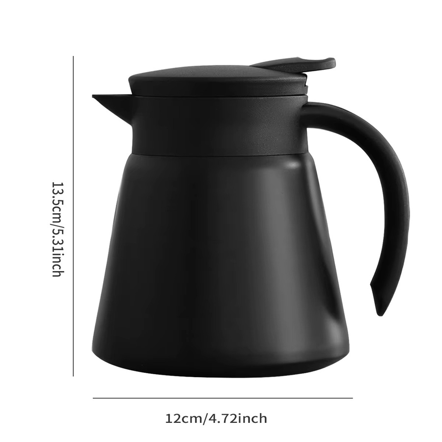 Leeseph Thermoskanne für Kaffee und Tee aus 304 Edelstahl, doppelwandig vakuumisoliert, Farbe: Schwarz - Bild 3