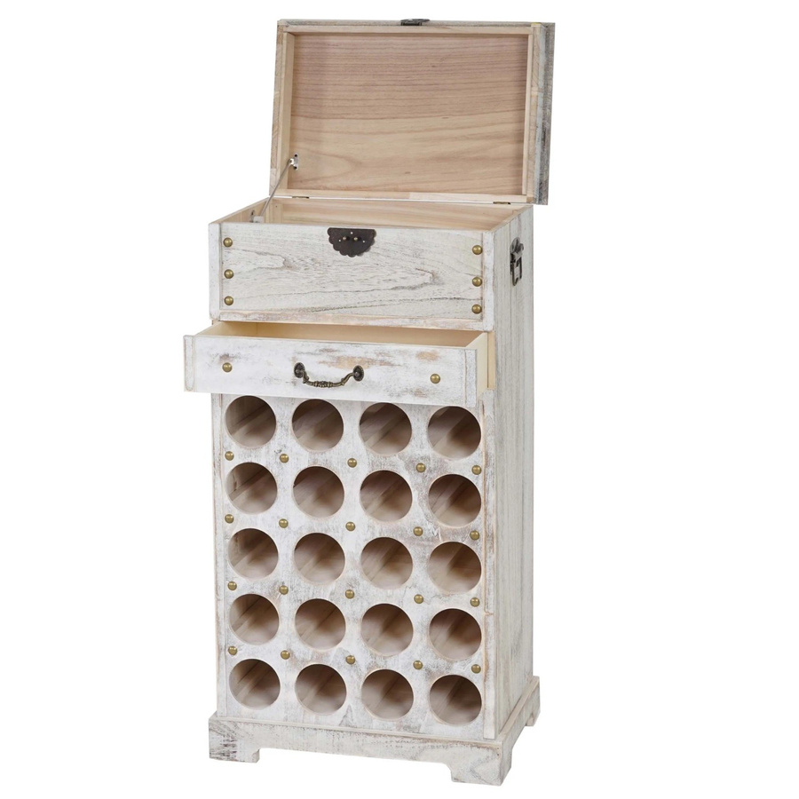 MCW Weinregal Torre T323 in Weiß im Shabby-Look für 20 Flaschen, B/T/H: 94 x 31 x 48 cm - Bild 2