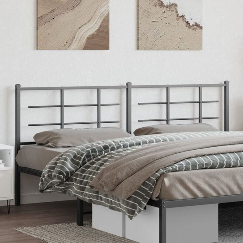 Vidaxl Kopfteil aus Metall in Schwarz im klassischen Industrial Design, Breite: 200 cm - Bild 1