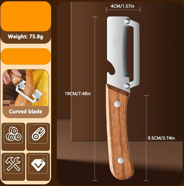isfriday Multifunktionaler Gemüseschäler mit Holzgriff und Flaschenöffner, Orange - Bild 1