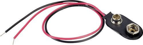 TRU COMPONENTS Batterieclip BS-ER-36-200 für 1x 9V Block mit Druckknopfanschluss, Schwarz, L: 31 mm, B: 14 mm - Bild 1