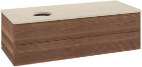 V&B Waschtischunterschrank Antao mit Frontstruktur in Walnut, B/T/H: 120 x 50 x 50 cm - Bild 1