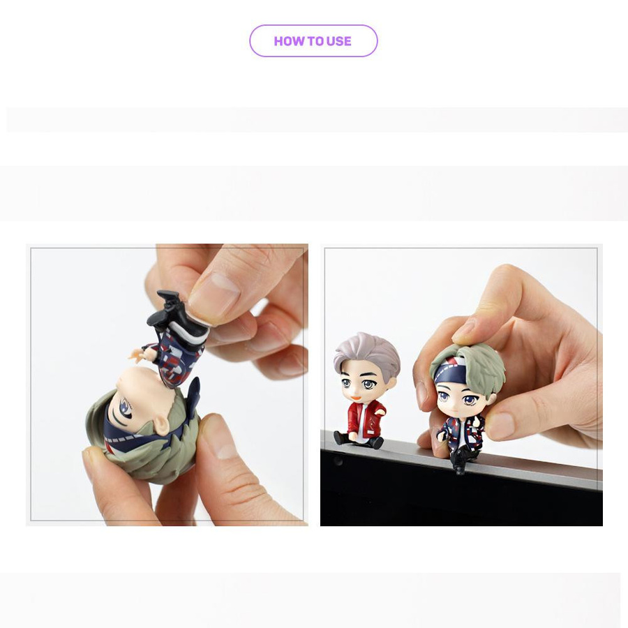 TinyTan BTS Monitorfigur mit Schlüsselanhänger und kabelloser Maus Set - Bild 2