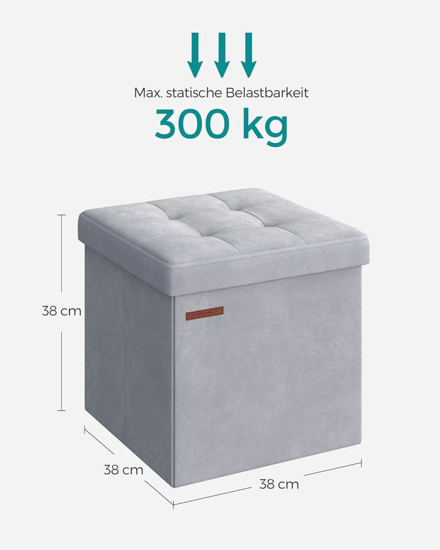 SONGMICS Sitzhocker Sitzbank als Aufbewahrungsbox mit Deckel, belastbar bis 300 kg - Bild 2