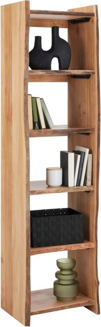 Premium Living Regal in Akazienfarben aus Holz und Metall, B/T/H: 190 x 38 x 50 cm - Bild 1