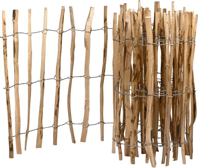 dobar Palisaden-Zaun Haselnuss braun, Höhe: 90 cm, Breite: 500 cm - Bild 1