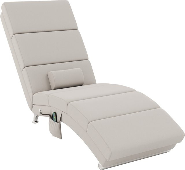 HOMCOM Elektrischer Relaxsessel mit Massage- und Wärmefunktion in Cremeweiß Leinenoptik - Bild 1