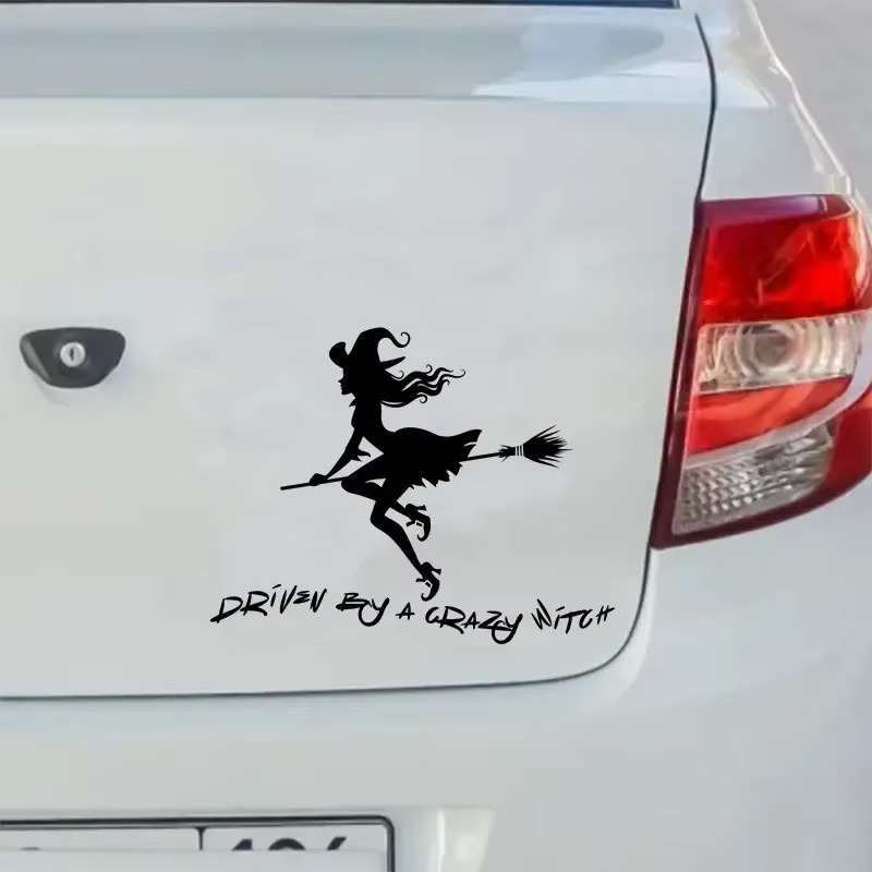 Imagnt Studio Driven By A Crazy Witch Autoaufkleber für Fahrzeuge und Kunsthandwerk, Schwarz - Bild 2