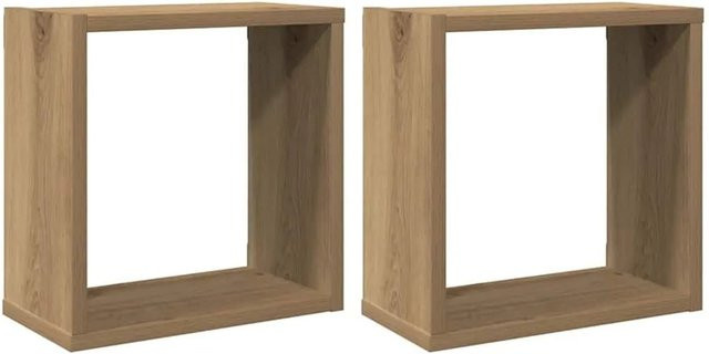 vidaXL Würfel-Wandregale 2er-Set Artisan-Eiche, Farbe Braun, B/T/H: 30 x 15 x 30 cm - Bild 1
