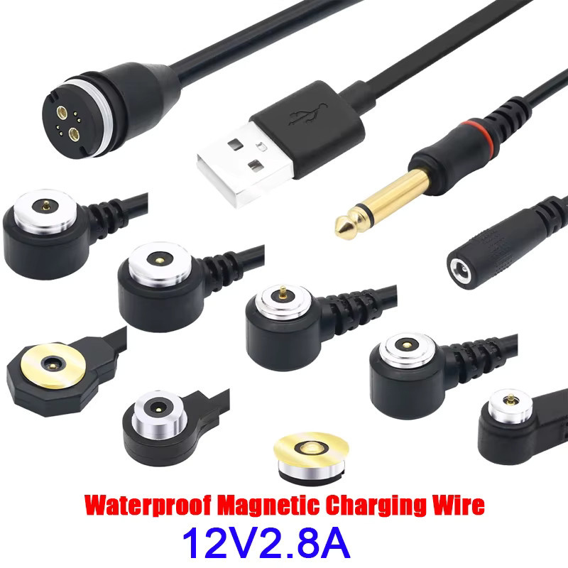 MAOLEI Magnetisches Ladekabel 12V 2,8A Wasserdichtes Stecker-Buchse Set in Schwarz für Wearable-Geräte - Bild 3