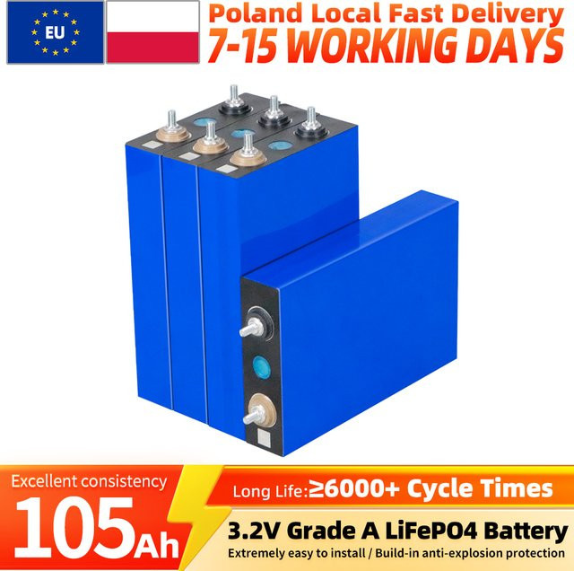 Fullfutura LiFePO4 Lithium-Eisenphosphat-Batterie 3,2V 105Ah mit integriertem Explosionsschutz in Blau - Bild 1