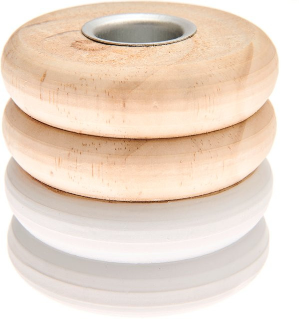 Rico Design Holz-Kerzenhalter Ringe in Weiß B/T/H: 7,5 x 7,5 x 7,5 cm - Bild 1