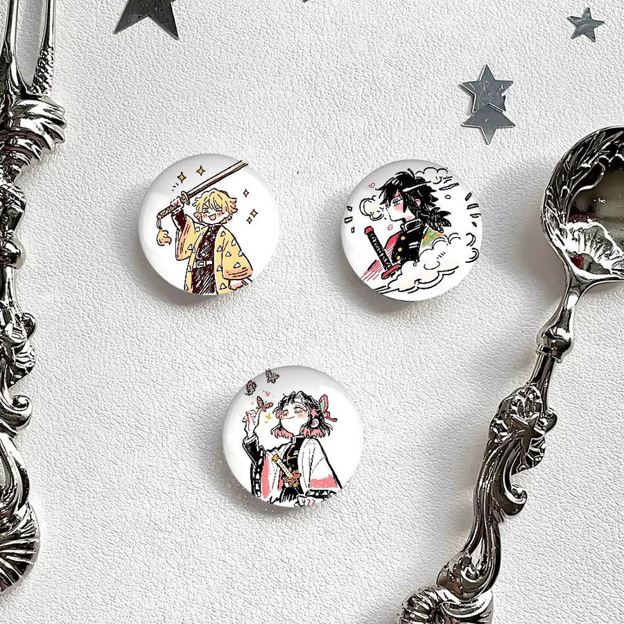 Brosche Anime D-Demons-S-Slayers, Metall, Weißblech - Bild 2