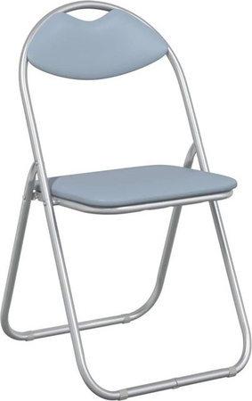 Set aus 8 vidaXL Klappstühlen in Grau mit Kunstleder und Stahlgestell, B/T/H: 48 x 43,5 x 81 cm