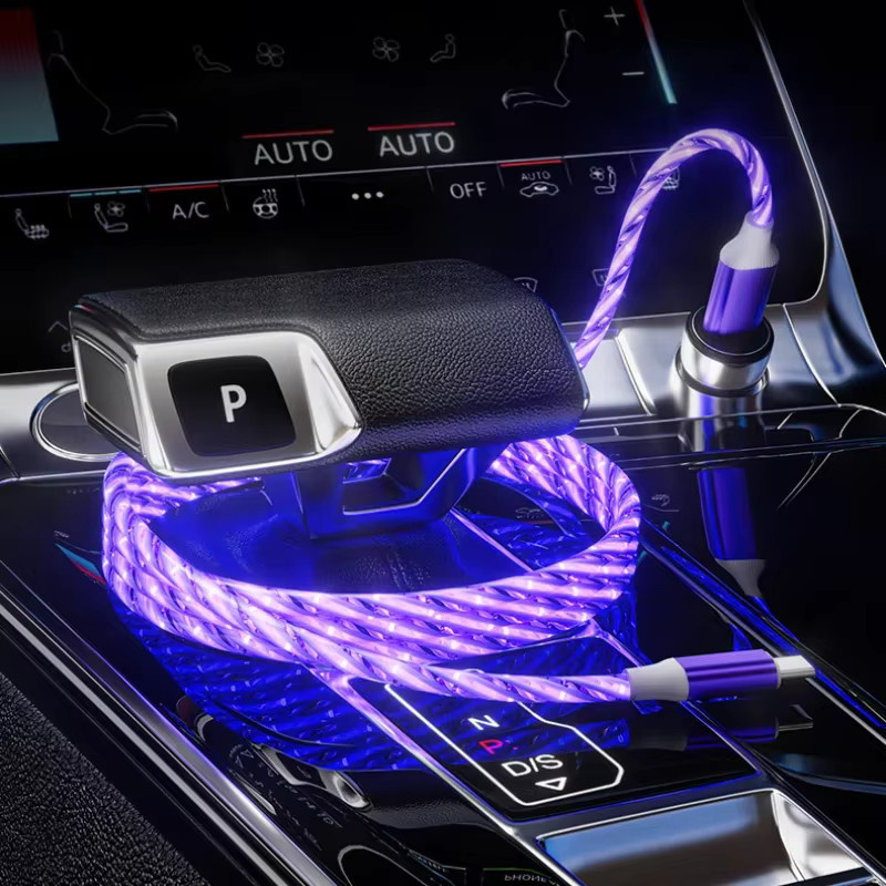 Leuchtendes USB-C Ladekabel für Superschnellladung in Grün, 1 m Länge - Bild 2