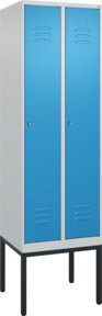 C+P Spind Classic PLUS Garderobenschrank aus Stahl mit 2 Abteilen, Zylinderschloss und 3 Garderobenhaken, Höhe: 212 cm, Breite: 60 cm, Tiefe: 50 cm - Bild 1