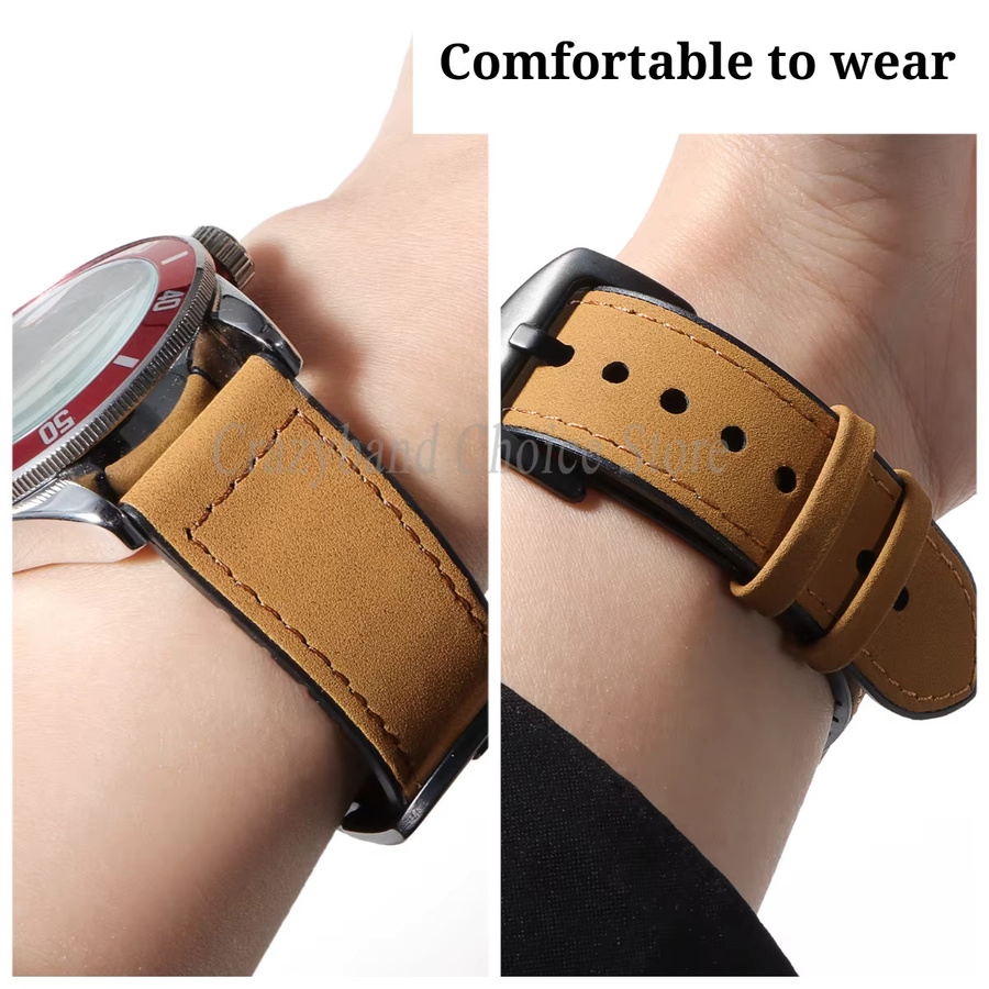 Uhrenarmband Leder-Silikon, Unisex, 20mm, 22mm - Bild 3