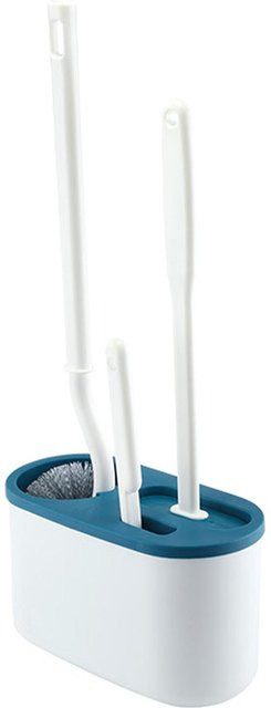 OutsideWorld WC-Bürstenset in Blau mit 3 Bürsten und wandmontiertem Halter, 4-teilig - Bild 1