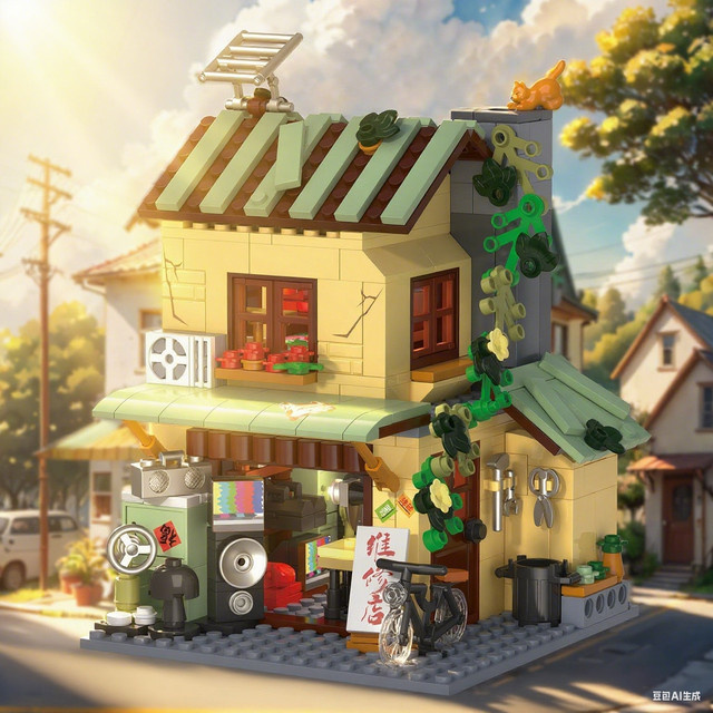 SUNVERY Vintage Landhaus-Ziegelsteine, Bausteine, Bunt / Mehrfarbig, ab 3 Jahre - Bild 1