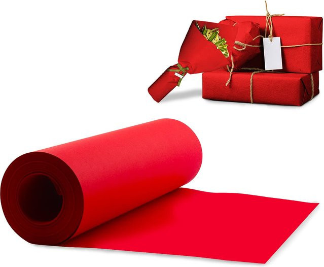 Rote Kraftpapierrollen als Geschenkpapier für Bastelarbeiten und DIY-Projekte - Bild 1